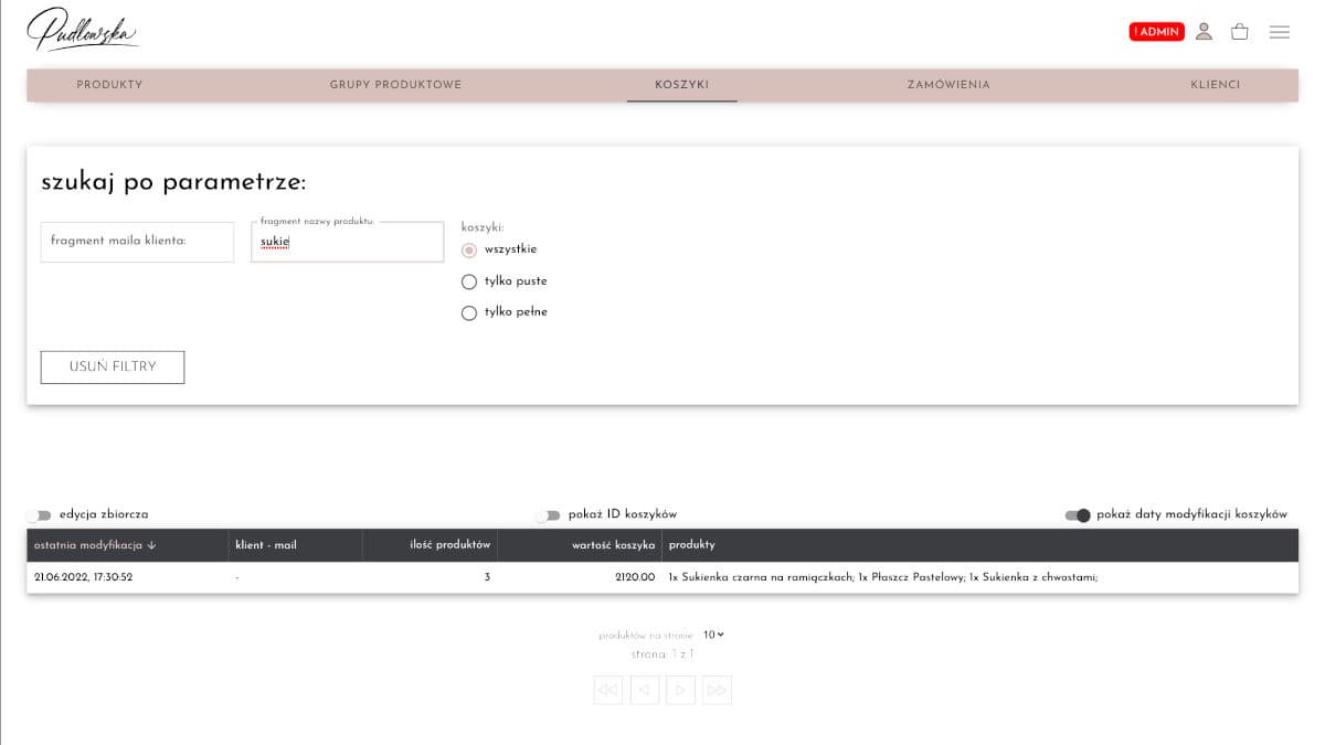 Thumbnail image of project "online shop and panel" nr 2