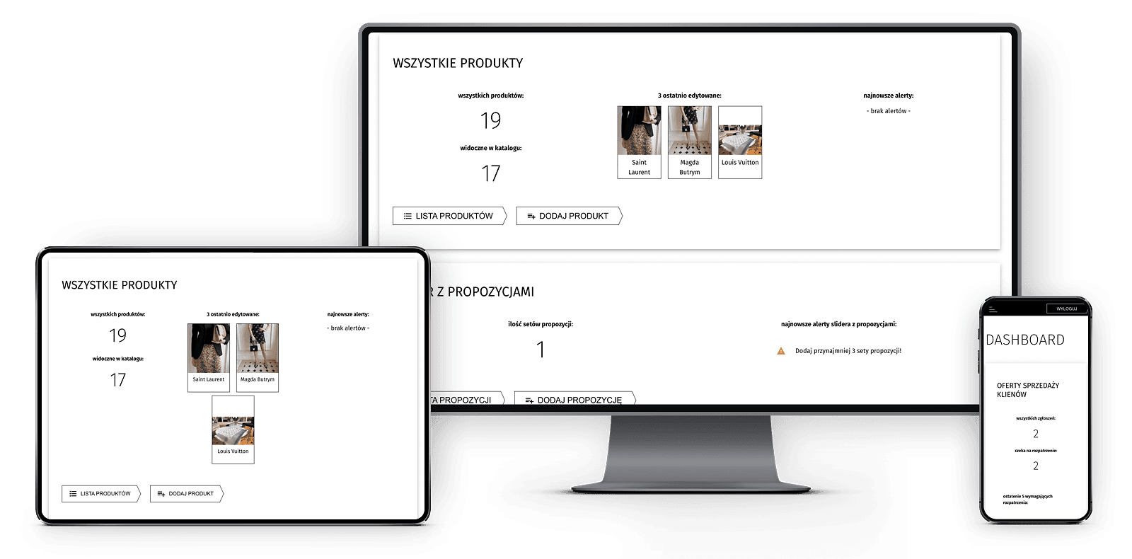 image of project "CRM app and CMS for company's portal with catalog" on different devices